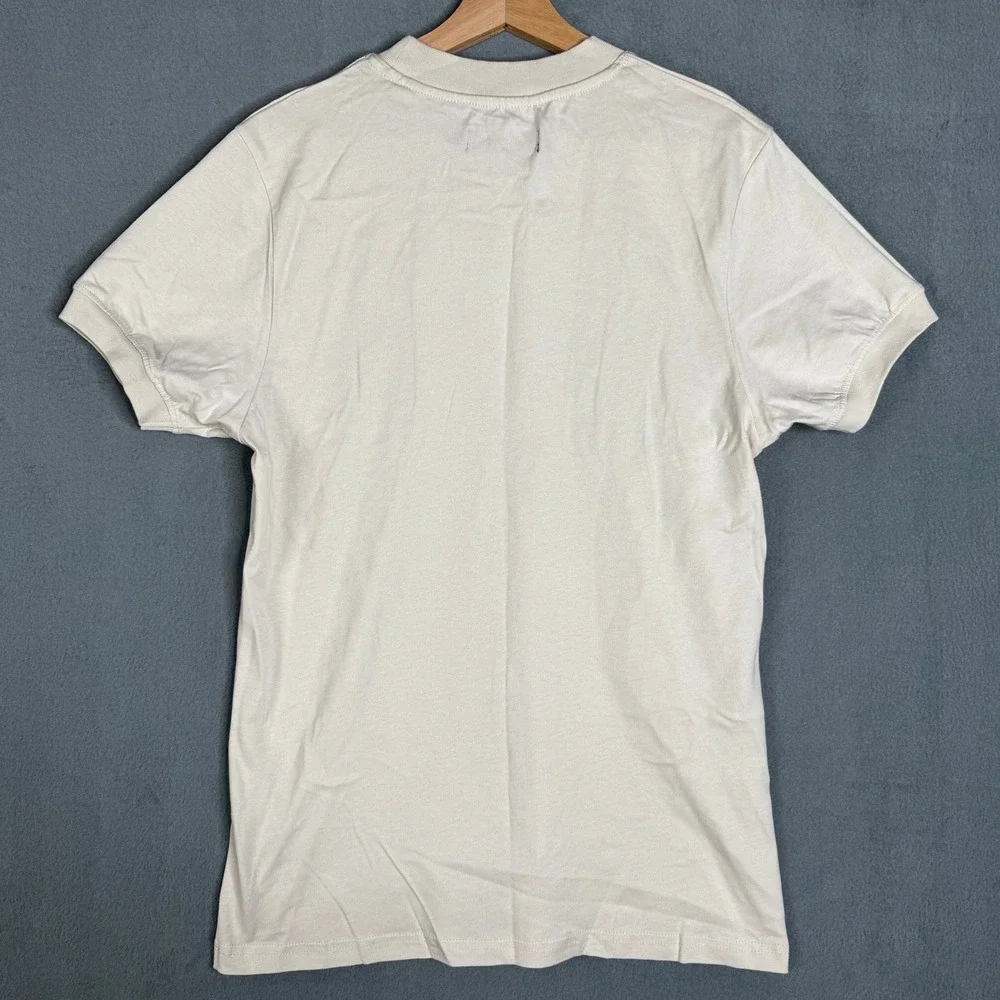MAUVAIS T Shirt Cream 100% Cotton Short sleeve‎ Crew Neck Basic Logo Size S